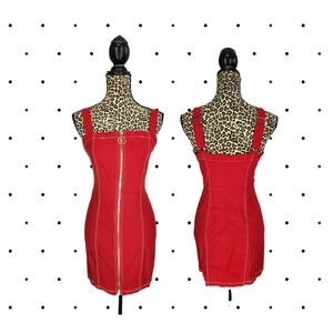 FOREVER 21 Red Zipper wiggle Dress SIZE XL